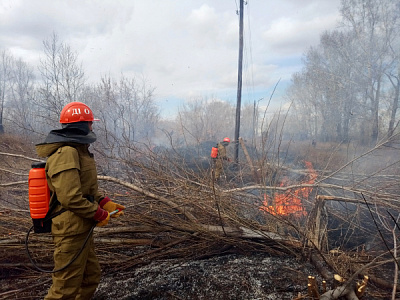 Добровольцы Услонского МО ликвидировали пожар вблизи деревни Челяба 
