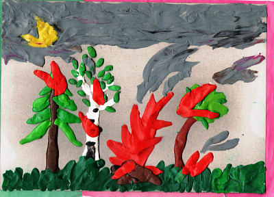 Конкурс детского рисунка "Спасем лес от огня!"